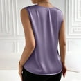 thumbnail image 6 of Pxiakgy tank top for women womens tank tops Women's Summer Solid Color Ding Satin V Neck Sleeveless Bottom Tank Top Purple + M, 6 of 8