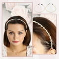 thumbnail image 3 of 4 Pcs Diademas De Diseño Sencillo Con Perlas Para Mujeres, Blanco, 4.72", 3 of 7