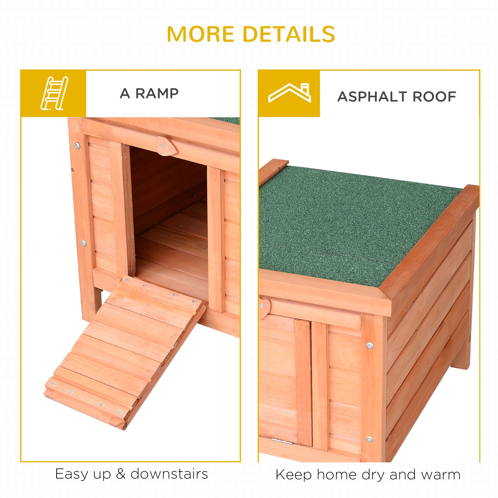 Dog Crate, Wooden Rabbit Hutch Wooden Rabbit Hutch Bunny Cage Guinea Pig Cage Duck House Dog House, Natural Pet Playpen,Wood Chicken Coop, Pet Supplies Pens & Hutches