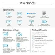 HP 14 Laptop, Intel Core i3-1005G1, 4 GB SDRAM, 128 GB M.2 Solid State Drive, Natural Silver, 14-DQ1037wm