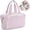 Pink Stripe, variant on Makeup Bag Travel Toiletry Bag for Women, Wide Open Large Cosmetic Bags Make up Organizer with Handle, Wet Pocket for Towel, Travel Bag for Toiletries