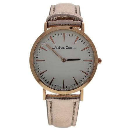 AO-196 Hygge - Rose Gold/White Leather Strap Watch