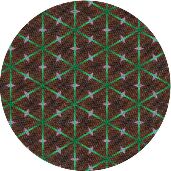 Ahgly Company Machine Washable Indoor Round Transitional Hazel Green Area Rugs, 4' Round