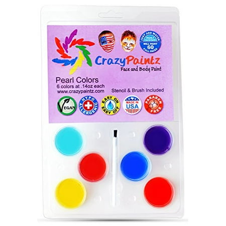 - Face Painting Artists Kit - Palette with 6 Best Pearl Colors Safest Ingredients