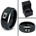 thumbnail image 4 of Tungsten South Dakota The Mount Rushmore State Heart Band Ring 8mm Men Women Comfort Fit Black Beveled Edge Polished, 4 of 4
