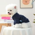 thumbnail image 4 of Cute Is My Middle Name Dog Sweater – Warm Knitted Pet Pullover, Soft Cozy Winter Apparel for Small to Medium Dogs, Navy Blue, 4 of 6