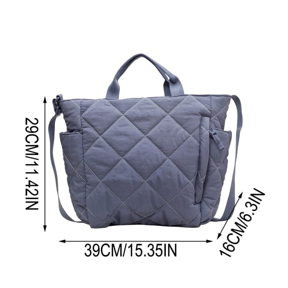 Mother's Day Women's Lattice Padded Puffer Tote Bag, Soft Quilted Crossbody Handbag, Lightweight Puffy Casual Satchel Purse for Daily Outings F
