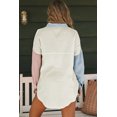 thumbnail image 3 of Chemise Rose Colorblock Froissée avec Poches pour Femmes, 3 of 17