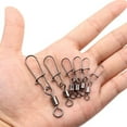 thumbnail image 4 of Eigraketly Paquete de 10 pines de conector de pesca de acero inoxidable, rodamiento giratorio, agua dulce, agua salada, anzuelo a presión para Pescar Tipo 1 Eigraketly OD027794-01, 4 of 6