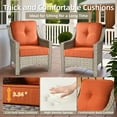 thumbnail image 4 of Ovios Patio Chairs Set of 2, Outdoor Rattan Wicker Armchairs with Cushions, All-Weather Chairs for Garden or Porch, 4 of 7