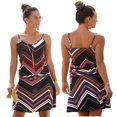 thumbnail image 3 of Cismea - Mini Vestido de Verano con Volantes Florales para Mujer, sin Mangas, con Lazo en El Hombro, LíNea Acampanada, Vestidos Cortos, Vestidos de Playa（Rojo） Cismea falda, 3 of 3