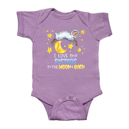 

Inktastic I Love my Sisters to the Moon and Back Cute Sheep Gift Baby Boy or Baby Girl Bodysuit