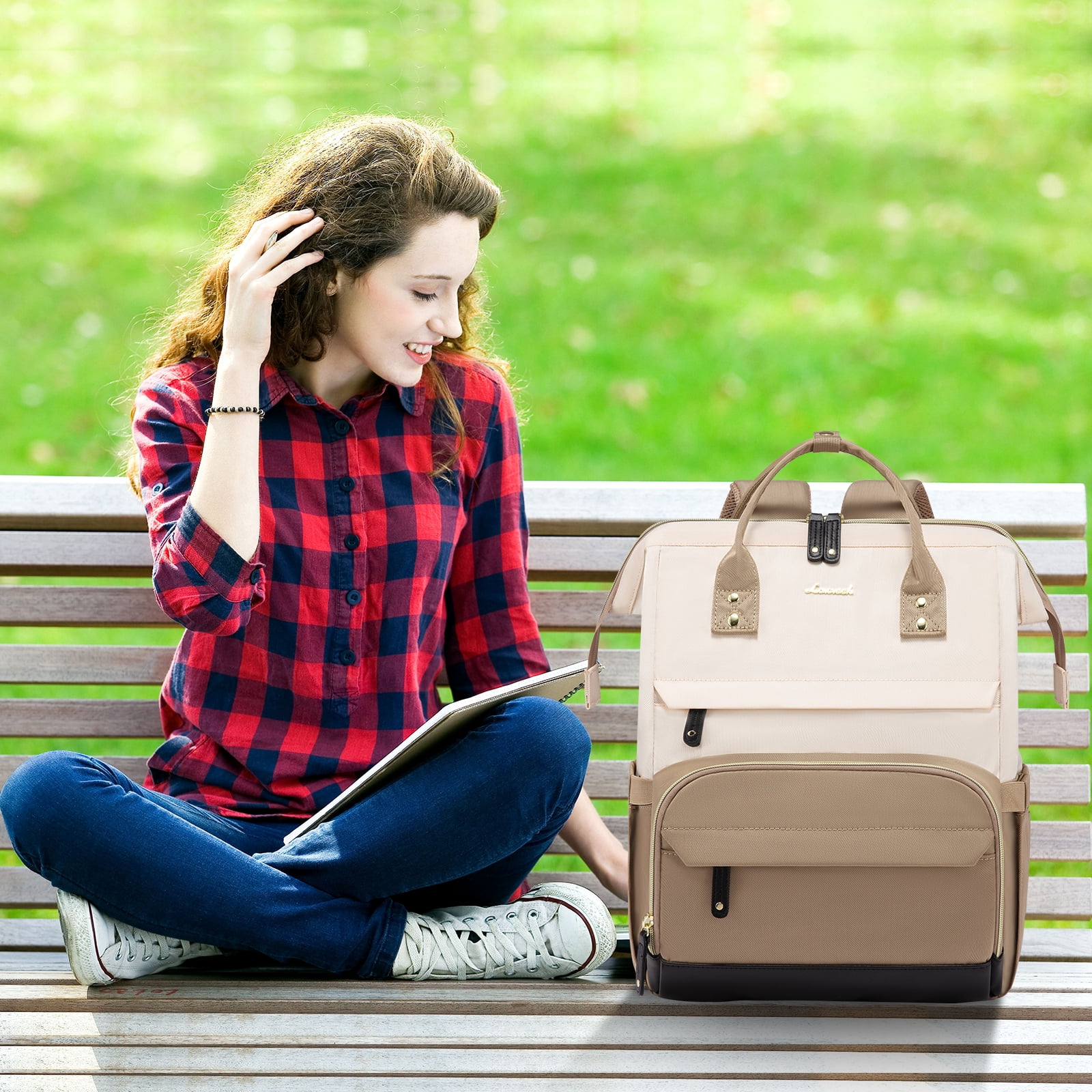 Lovevook Laptop Backpack, 15.6" Women Work Backpack Purses with USB Port, Waterproof Casual Daypack Travel Backpack, Large Fashion Teacher Nurse College Bookbag