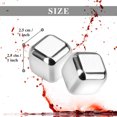 thumbnail image 4 of Reusable Stainless Steel Ice Cubes, Metal Whiskey Stones, Whiskey Chilling Stones with Tongs & Ice Tray for Wine Beer, Whiskey Stones Gift for Men Father (8 Pack), 4 of 8