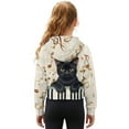 thumbnail image 2 of Xoenoiee Cat Music Note Print Long Sleeve Sweatshirts for Girls Quarter Zip Pullover Oversized Cropped Sweater Fall Winter Hoodies, 11-12 Years, 2 of 7
