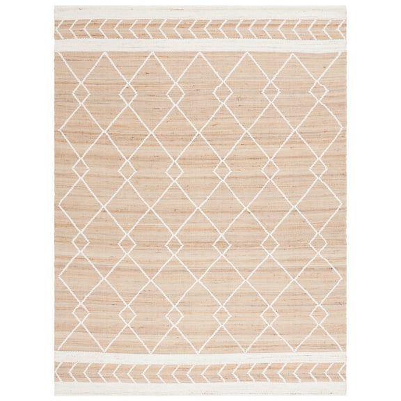 SAFAVIEH Natural Fiber Bernadette Geometric Area Rug, Natural/Ivory, 8' x 10'