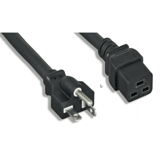 AYA 8Ft (8 Feet) 12AWG Heavy Duty NEMA 5-20P To IEC-60320-C19 Power Extension Cord SJT 12 AWG UL and cUL Listed