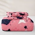 thumbnail image 5 of jejeloiu Black Cat Pink Twin Quilt Set Kids,Night Sky Pet Kitten Pattern Twin Coverlet Set For Girls,2pcs, 5 of 7