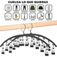 thumbnail image 4 of 2 PCS Organizador De Fondo De Armario, Perchas para Pantalones con Clip, De Metal para Pantalones con 10 Clips, Sostiene 20 Pares De Pantalones, Calcetines y Ropa Interior Percha (negro), 4 of 4