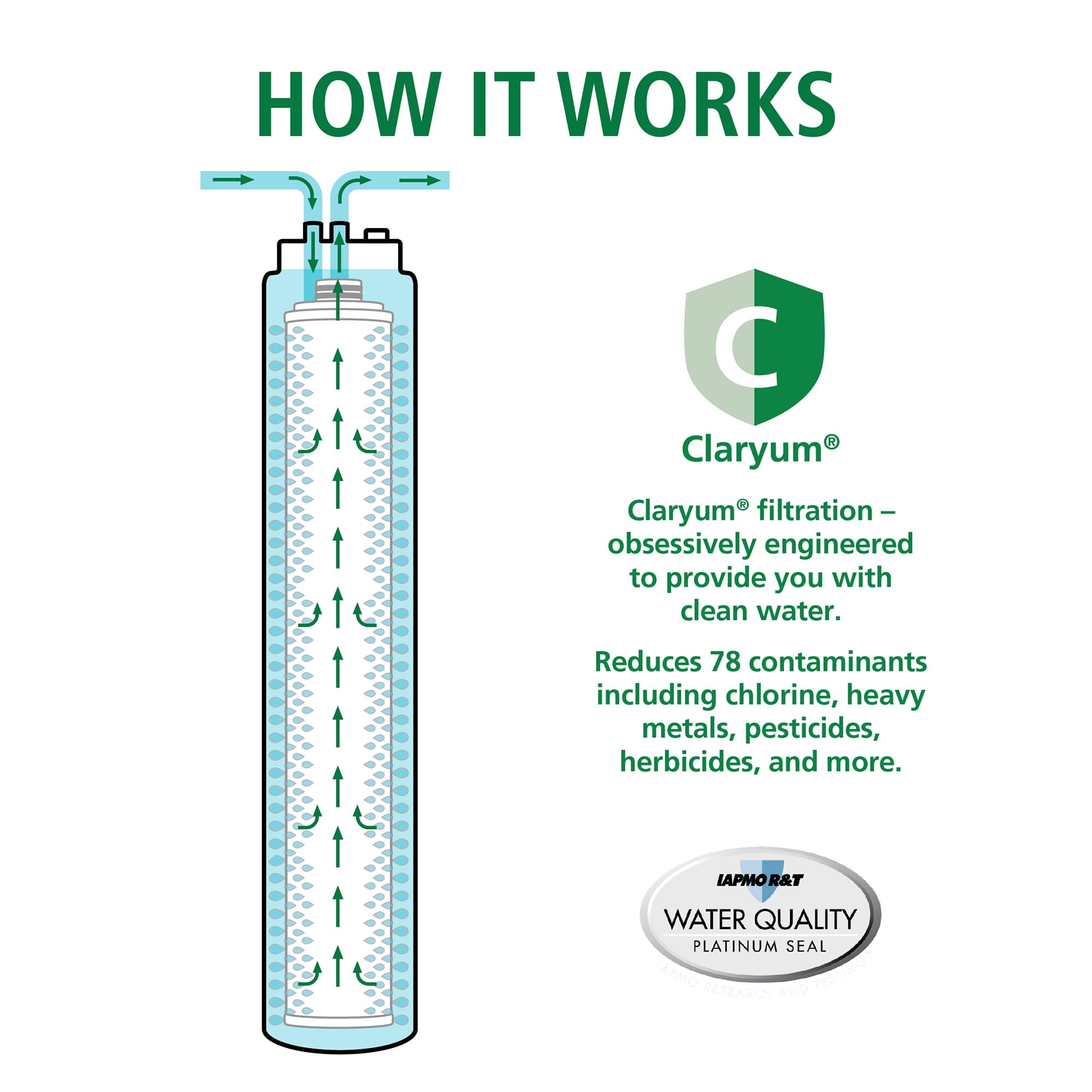 AO Smith Under Sink Water Filter System Advanced Direct Connect Main Faucet Clean Water Filtration Claryum Filtration Reduces 99 of 78 Harmful