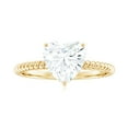 thumbnail image 4 of Rosec Jewels Moissanite Heart Shape Engagement Ring 2 Carat - Solitaire Ring for Women - D-VS1 Quality Certified, 14K Yellow Gold, US 3.50, 4 of 9
