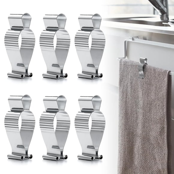 Pinzas para toallas AIEVE de acero inoxidable, 6 piezas, resistentes
