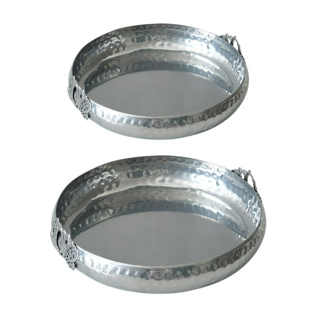 Bandeja de frutas para servir, lujosa bandeja organizadora para frutos secos, aperitivos, hogar. Plata