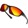thumbnail image 3 of Grinderpunch Sport Polarized Sunglasses for Men & Women Baseball Running Cycling Fishing Golf Driving Shades Sun Glasses - Red, 3 of 5