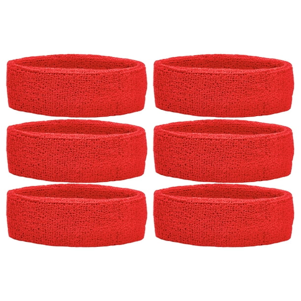Unique Sports Athletic Performance Team Pack of 6 Headbands Red