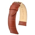 thumbnail image 1 of Hirsch Duke Leather Watch Strap - Golden Brown - L - 14mm / 12mm - Shiny Gold Buckle - Alligator Embossed Calf Leather Band, 1 of 9