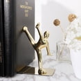 thumbnail image 4 of Fu Man Shape Bookends Shelf, Stainless Steel Anti-rust Bookend, Home Decor For Home School, 4 of 8