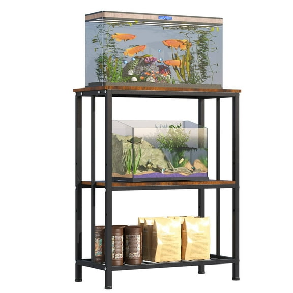 Erinnyees 3-Tier 20 Gal Aquarium Stand, Heavy Duty Metal Reptile Tank Stand w/ Adjustable Shelf, 30.7" H