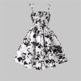 thumbnail image 6 of Black and White Floral Girls Dress Sleeveless Fit and Flare Swing Sundress for Kids Tween Party Church Summer,Size 8-9 T, 6 of 8