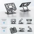 thumbnail image 3 of Desk Tablet Stand with 360°Rotation, Universal Iron Metal Tablet Stand Holder Adjustable Foldable Stable with Non-Slip Pads Heat Dissipation Frame, Compatible with Tablet/Pad/Phone and More, 3 of 6