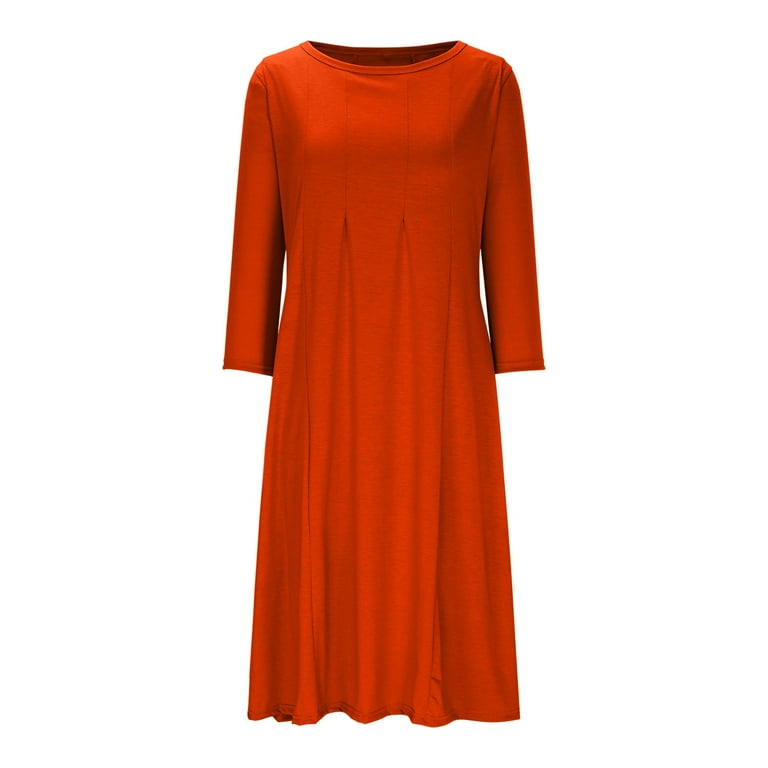 knee length dresses for ladies Orange Halter Open Knit Midi Dress main image 0