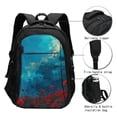 thumbnail image 3 of Salouo Tower And Red Roses Pattern Extra Large Travel Laptop,Backpack with USB Charging Port College Backpack Business Work Bag Casual Daypack Fits for Men & Women, 3 of 7