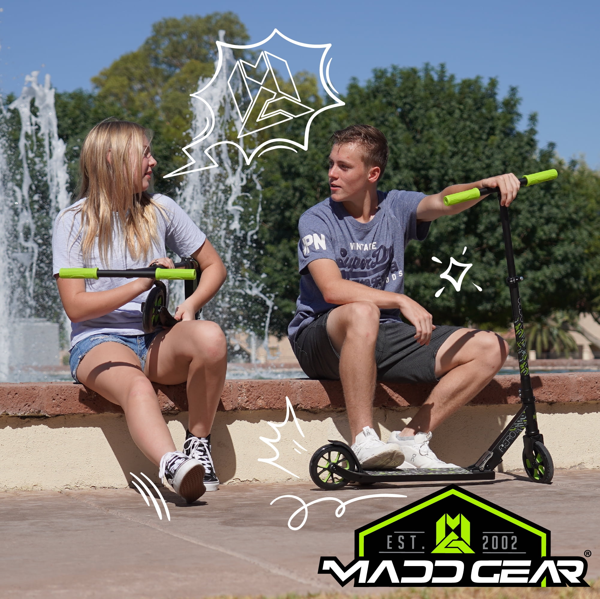 Madd Gear Aero 150 Kick Folding Scooter Large 6" Wheels Adjustable Height Lightweight Kids & Teens 5 Years Plus