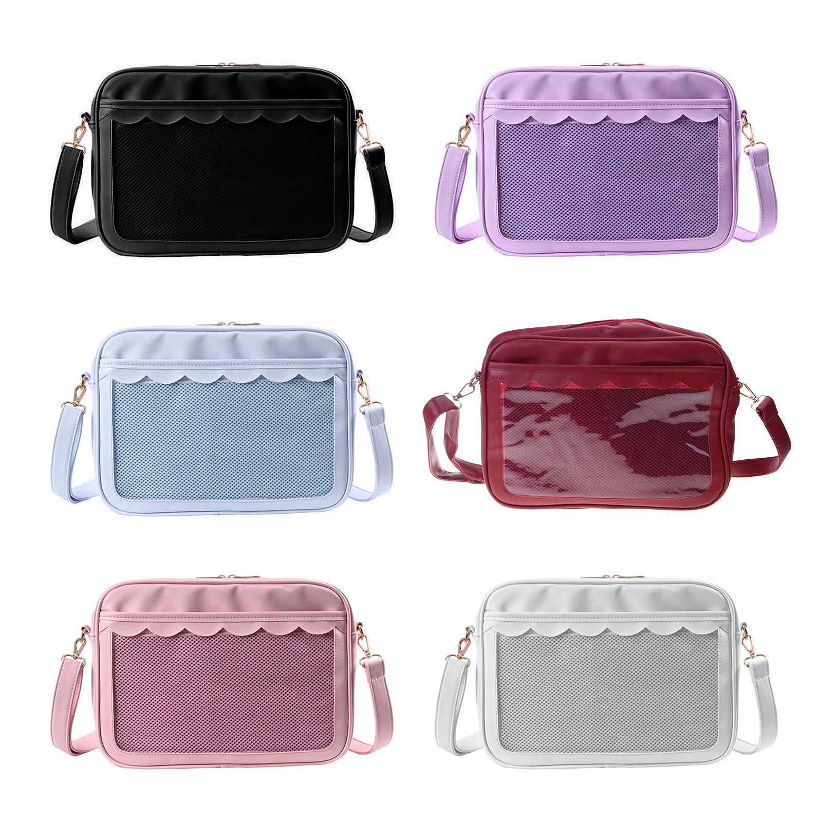 Japanese High School Girls JK Bag Women PU Handbags and Purses Transparent Itabag Women Crosssbody Bags