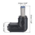 thumbnail image 2 of Uxcell DC Power Connector Adapter 90 Degree Angle Plug Coupler Converter 5, 2 of 6