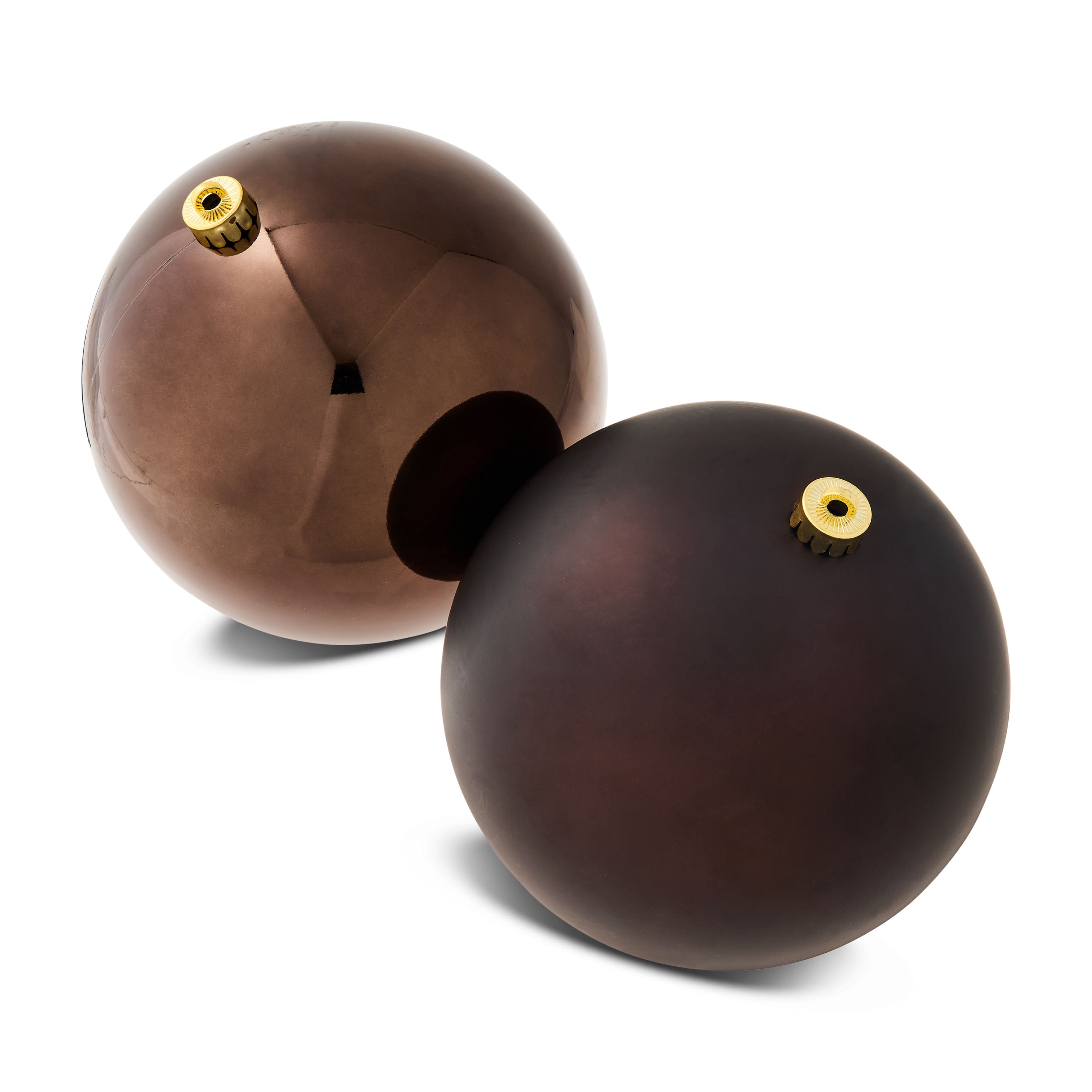 2-Count Brown Jumbo Shatterproof Christmas Ornaments, 7.8 in, by Holiday Time