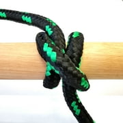 Hyper Tough 5/16” Diamond Braided Polypropylene Rope 50 feet, Black and Green