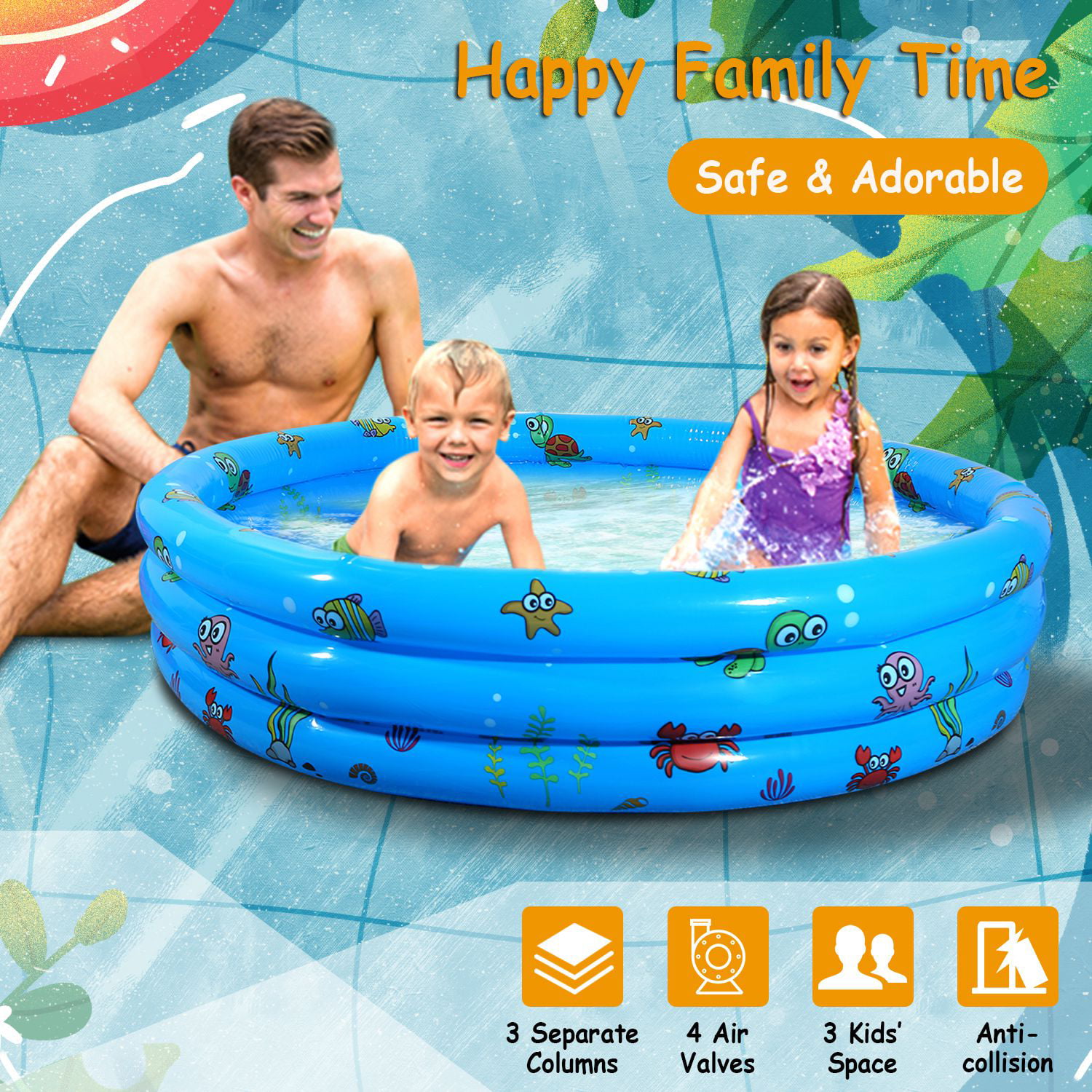 Baby Children Inflatable Pool Water Swim Toddler Safety Aid Float Seat Ring AZ