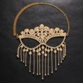 thumbnail image 5 of enjoywould Women Face Cover Exaggerated Adjustable Open Design Tassel Sparkling Decorative Gift Full Rhinestones Masquerade Face Cover Hair Ornament for Girls, 5 of 5