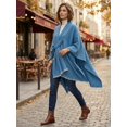 thumbnail image 4 of Kukuzhu Shawl Wraps for Women ponchos Ruana Cape Open Front Duster Cardigan Sweaters for Fall Winter, 4 of 8