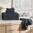 thumbnail image 2 of Better Homes & Gardens PowerLoft AIRRICH® 6 Piece Bath Towel Set, Greystone Textured Stripe, 2 of 10