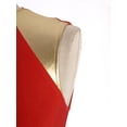 thumbnail image 6 of Fldy Womens Liturgical Praise Dance Tunic Metallic Color Block Sleeveless Irregular Hem Worship Red S, 6 of 7