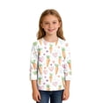 thumbnail image 4 of PWPSG Happy Easter Day Shirt for Kid 3D Graphic T Shirts Cute Easter Eggs & Bunny Rabbit Prints Tops 3/4 Sleeve Crewneck Blouses Spring Fall Outfits for Girl Multicolor 3 Years, 4 of 9