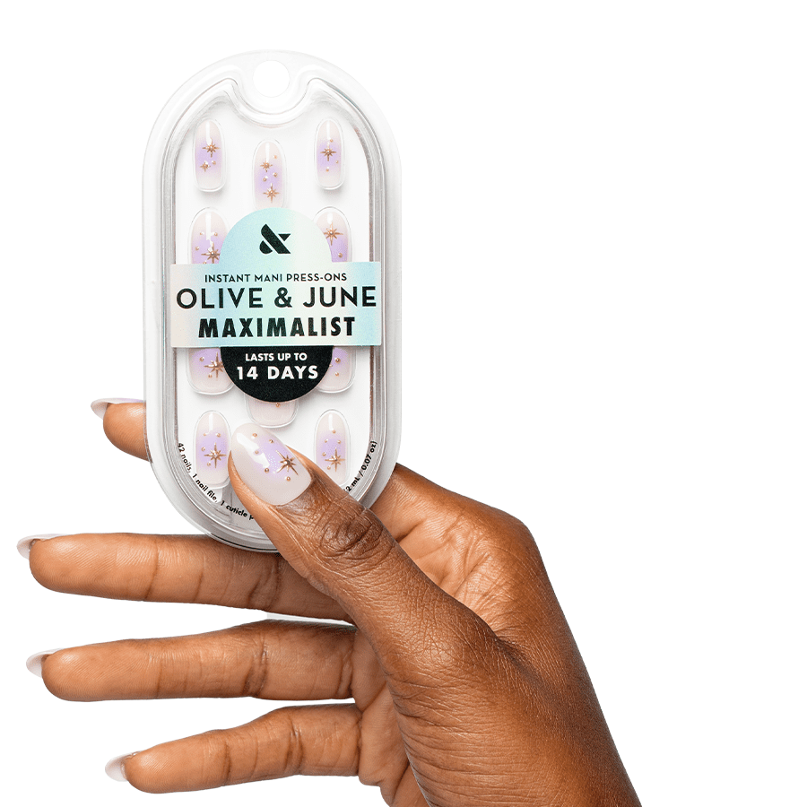 Olive & June Instant Mani Maximalist Medium Oval Press-On Nails, Sparkle Aura, 42 Pieces