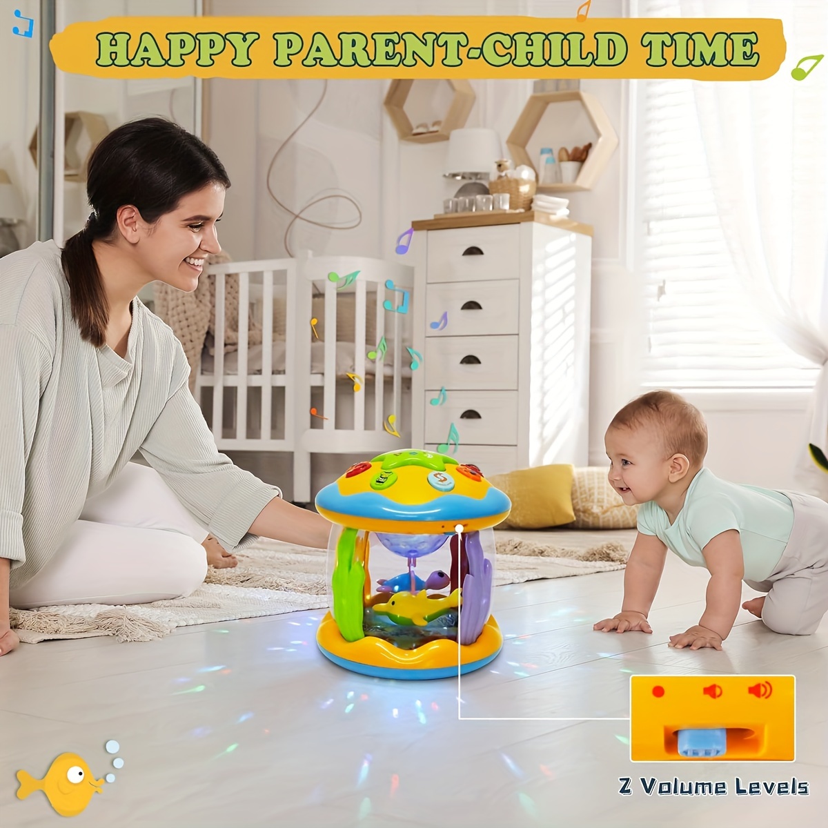 SDOTXA Ocean Projector Musical Toy for Crawling Babies  Sensory Stimulation & Tummy Time Fun for Boys and Girls (6-12 Months)