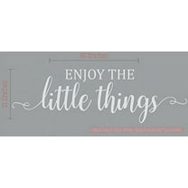 Enjoy The Little Things Vinyl Lettering Stickers Wall Decals Baby Nursery Room Decor Quote, 36 X 11 , Light Gray
